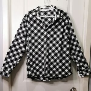 Lee Black and White Checkered Button Down Shirt